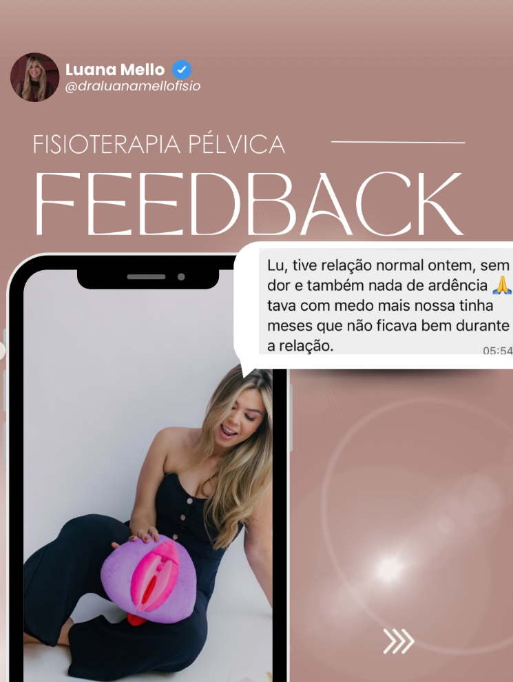 Feedback compartilhado por paciente sobre saúde íntima.